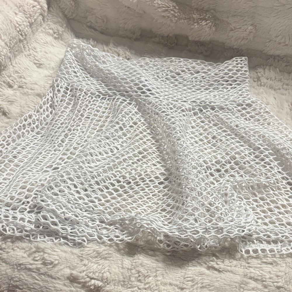 RAVE WONDERLAND White Mesh Mini Skirt